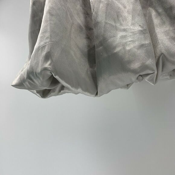 DKNY Silver Silky Sleeveless Ruffle Edge Dress - Picture 9 of 9